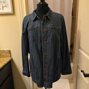 Chico's Dark Wash Blue Denim Jacket